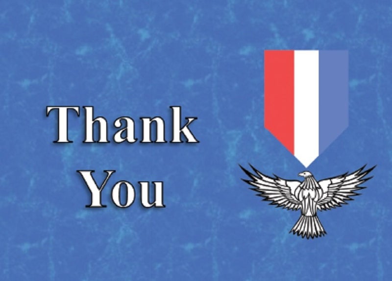 Aquinas Eagle Scout Badge Thank You Card for Scout Ceremony or Court of Honor - Pack of 24 - Image 1